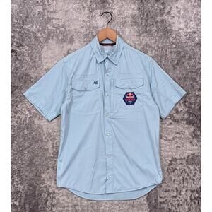 AG Gear Shirt Small Mens Red Bull Rancher Stockyard Short Sleeve Pearl Snap